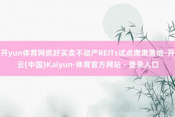 开yun体育网抓好买卖不动产REITs试点肃肃落地-开云(中国)Kaiyun·体育官方网站 - 登录入口